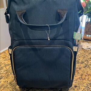 AFBP Navy Baby insulated diaper bag/backpack  with Front Zip Pocket